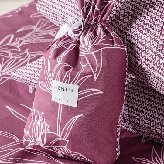 Kentia Saporo Комплект Чаршафи Супердвойни 240x270см Bordo-pink (4бр)