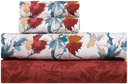 Kentia Sparrow Комплект Чаршафи Супердвойни 240x270см. White-terracotta (4 бр.)