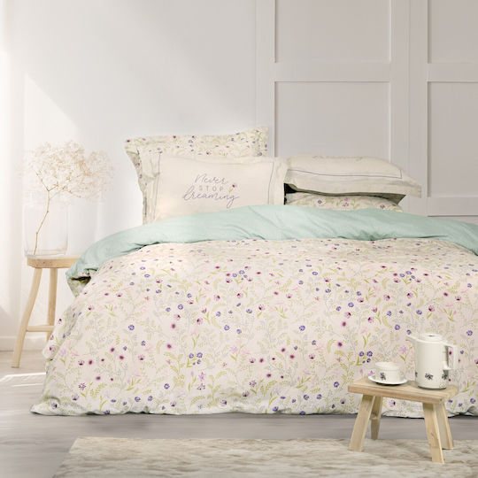 Nima Duvet Single 170x240cm Dream Garden Beige, Green