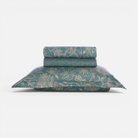 Nef-Nef Homeware Завивка Супер двойно 240x230см. Elinda Зеленa