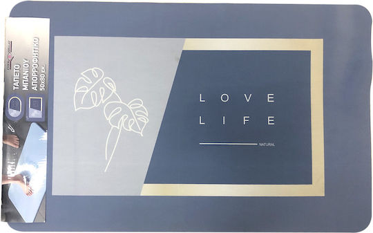 Chios Hellas Badematte Love Life 31877 Blau 50x80cm