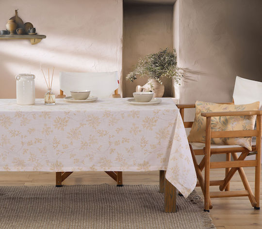 Nef-Nef Homeware Cotton Tablecloth Foxy Ecru 150x300cm