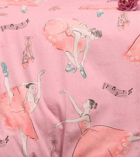 Melinen Baby Sheets Set Crib Flannel Ballet Pink Pink 120x170cm 3pcs