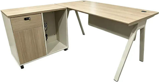 Birou colțar Pregab 140x70x75cm Oak-bej