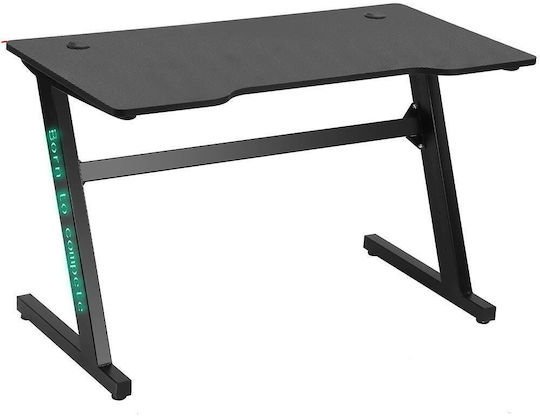Gaming Office Wooden Pink with Metal Legs & LED 80x30x73cm