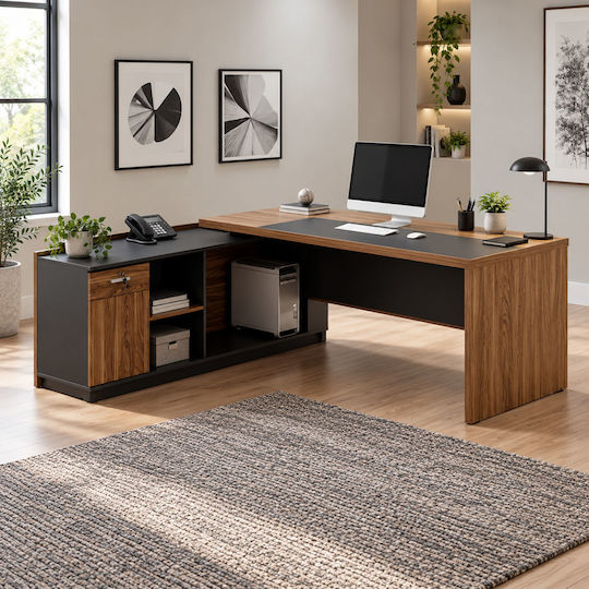 Besprechungstisch Oscar Holz Walnut-carbonate 220x180x76cm