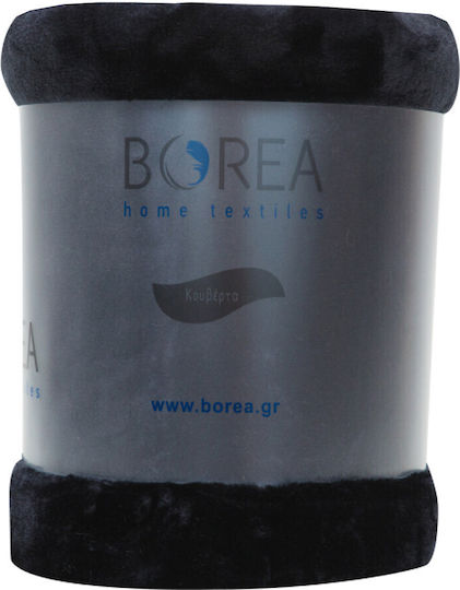 Borea K-4 Κουβέρτα Βελουτέ Μονή 150x220εκ. Πετρόλ