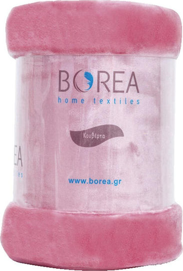 Borea K-4 Κουβέρτα Βελουτέ Μονή 150x220εκ. Πετρόλ
