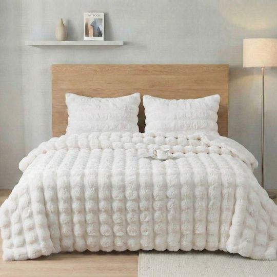 Olia Home Κουβέρτα Γούνινη Υπέρδιπλη 220x240εκ. Ivory