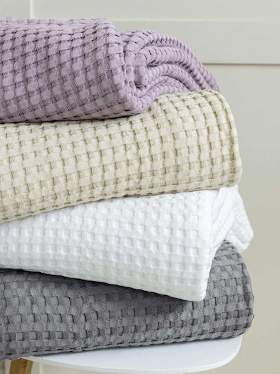 Nima Comfy Pique Blanket Single 160x240cm Light Beige