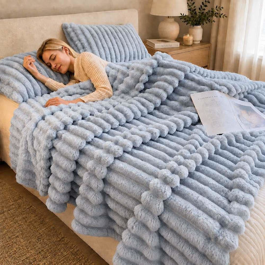 Next Furry Single Blanket 150x200cm Blue