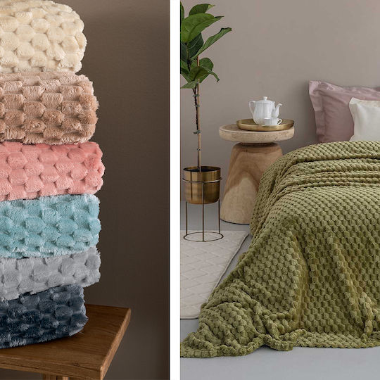 Palamaiki Aster Κουβέρτα Fleece Μονή 160x220εκ. Creme