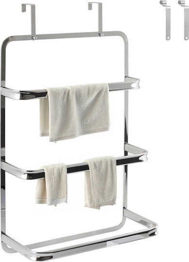 AWD Interior An Der Wand Montiertes Badezimmerregal Metallisch 42.5x22.5x70cm Grau