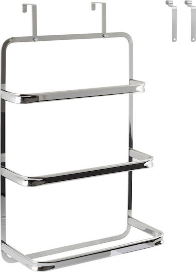 AWD Interior An Der Wand Montiertes Badezimmerregal Metallisch 42.5x22.5x70cm Grau