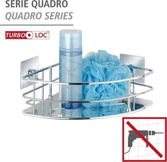 Wenko Quadro Ъглов Стенен Рафт за баня Inox 27.5x19.3x10см Сребриста