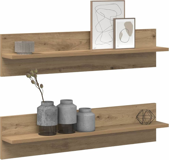 vidaXL Regale An der Wand montiert Badezimmerregal Hölzernes 80x11.5x18cm Braun