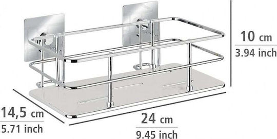 Wenko Quadro Wall Mounted Bathroom Shelf Inox 24x14.5x10cm Silver