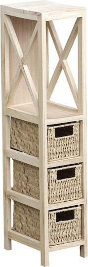 MRShome Boden Badezimmerregal Hölzernes 17x24x82cm Beiges