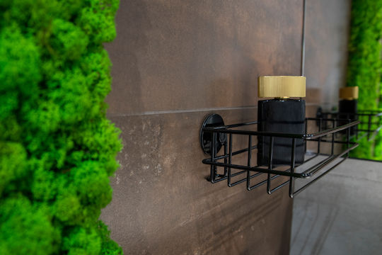 AWD Interior An Der Wand Montiertes Badezimmerregal Metallisch 25.7x25.7x12.5cm Schwarze