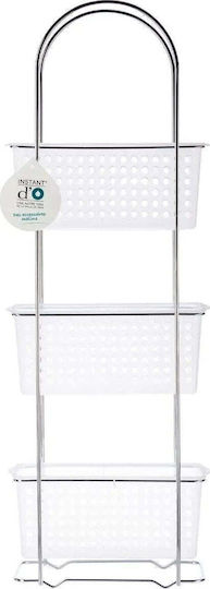 5Five F-V Floor Bathroom Shelf Plastic with 3 Shelves 30x15x85cm Silver