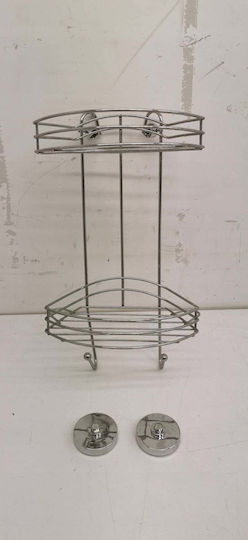Wenko Vacuum-Loc Ecke An der Wand montiert Badezimmerregal Metallisch mit 2 Regalböden 23x21x43cm Silber