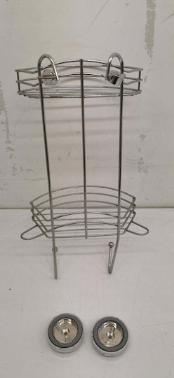 Wenko Vacuum-Loc Ecke An der Wand montiert Badezimmerregal Metallisch mit 2 Regalböden 23x21x43cm Silber
