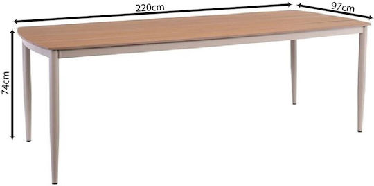 Garden & Terrace Table Polywood with Aluminum Frame Benefit 220x97x74cm E6760,1