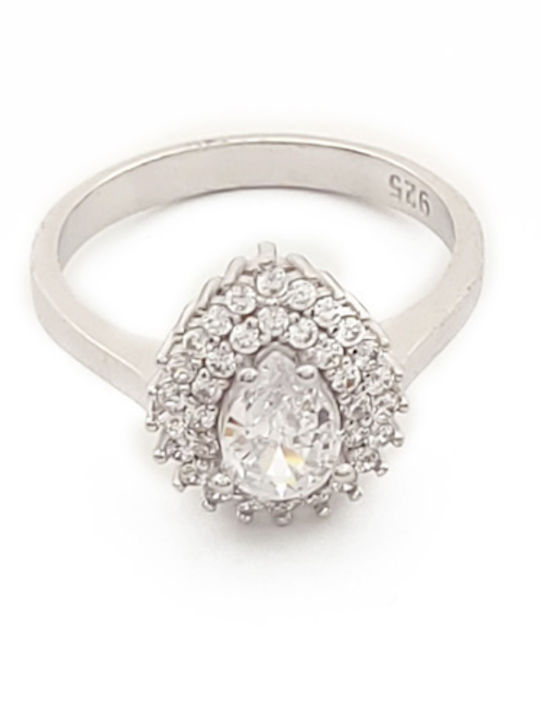 Women's Ring with Zircon Made of Silver Women's Ring with Zircon Made of Silver