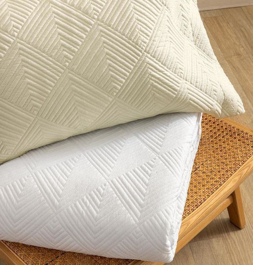 Palamaiki Wed106 Σετ Κουβερλί Υπέρδιπλο Microfiber Ecru 240x260cm