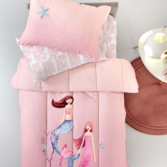 Guy Laroche Set Cuvertură Pat Single din Poliester Pink Suede 160x230cm