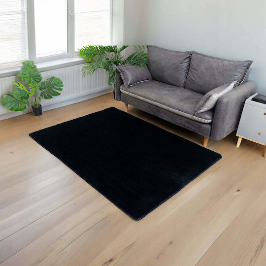 Strado Rabbit Rectangular Rug Black 120x170cm