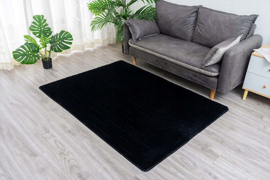 Strado Rabbit Rectangular Rug Black 120x170cm