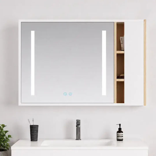 Martin Καθρέπτης Μπάνιου Led από Plywood Λευκός