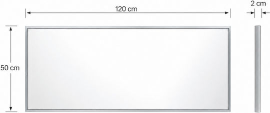 MRShome Oglindă De Perete În Picioare Cu Cadru Argintiu 120x50cm