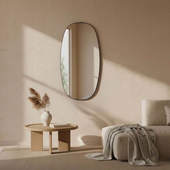 Edaxo Wandspiegel Oval mit Metallischem Rahmen 60x32cm