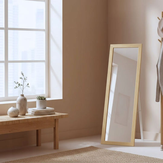 Edaxo Wall Mirror Full Length with Brown Wooden Frame 127x37cm