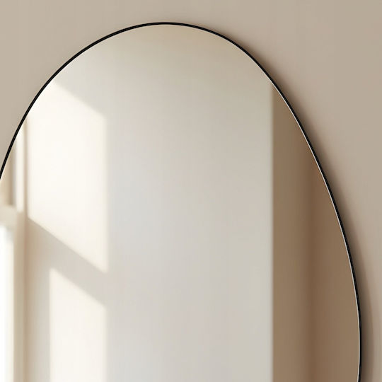 Edaxo Καθρέπτης De Perete Asimetric Cu Cadru Metalic Negru 75x55cm