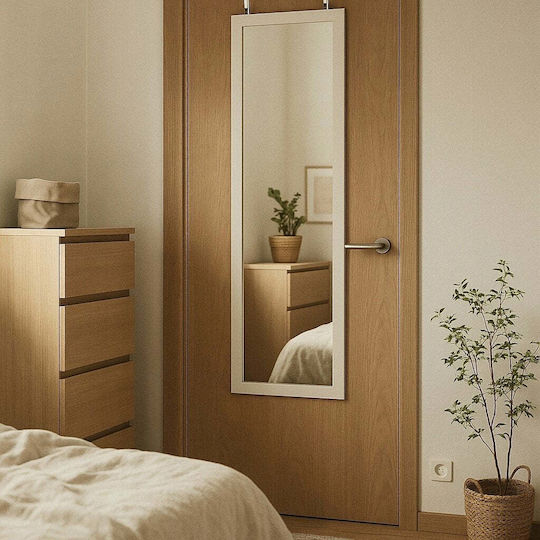 Edaxo Wall Mirror with White Plastic Frame 110x36cm