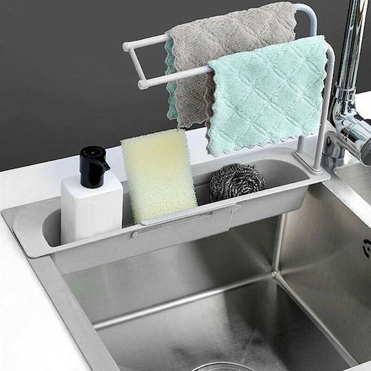 Kitchen Sink Organizer Made of Gray Plastic