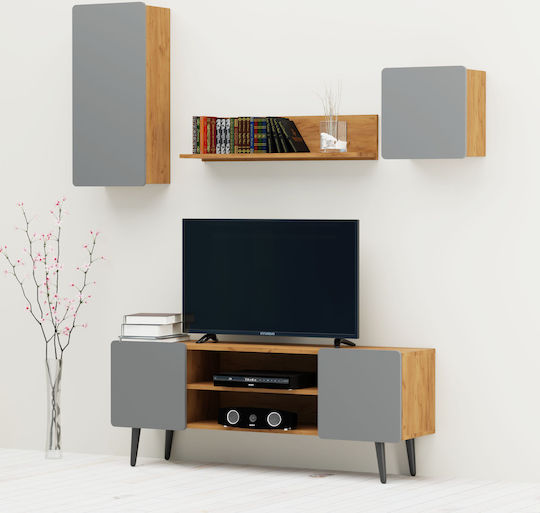 Unitate TV pentru sufragerie Arktos2 Nuc - Gri L130xÎ30buc