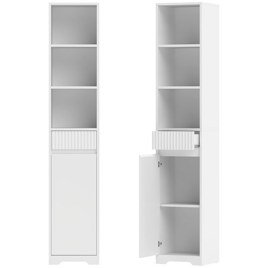 HomCom 834-957V00WT Badezimmer-Säulenschrank Boden Weiß HomCom 834-957V00WT Badezimmer-Säulenschrank Boden Weiß