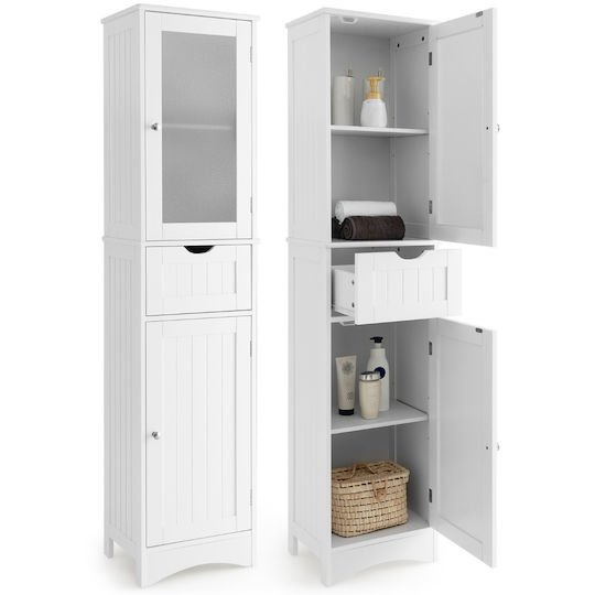 Costway JV10679WH Στήλη Μπάνιου Τοίχου 40x30x170cm Λευκή