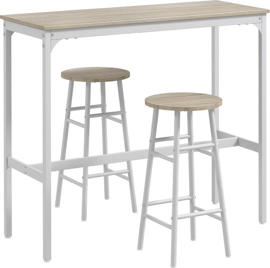 Бар маса с 2 табуретки 105x40см.