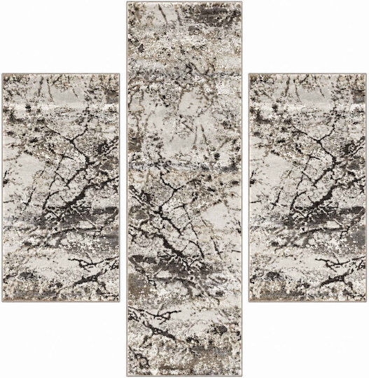 Diva Hl299a Σετ Χαλιά Κρεβατοκάμαρας Cream Brown Diva-HL299A-Cream-Brown-set 3τμχ