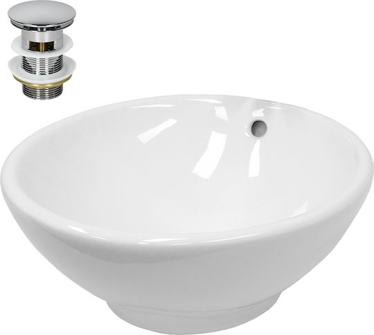 ECD Germany Countertop Sink Ceramic 42x42x17cm White