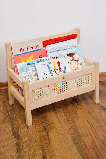 Bibliotecă de Pardoseală Din Lemn Bej 49x41x28cm Bibliotecă de Pardoseală Din Lemn Bej 49x41x28cm