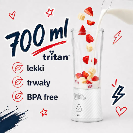 Webber Блендер с кана Tritan 700 мл 11V Бял