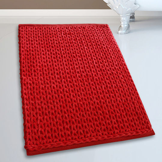 San Lorentzo Badematte Baumwolle Rechteckig Chenille Red 50x80cm