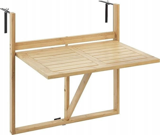 Table for Small Outdoor Spaces Made of Bamboo Foldable Brown 60.5x42cm