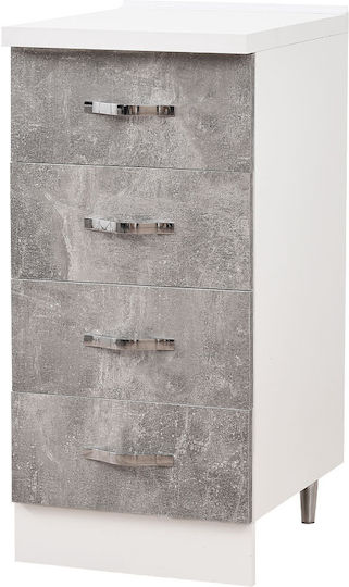Bodenstehende Küchenschublade Cement Grey 40x50x85cm